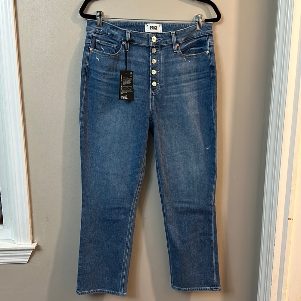 NWT Paige Cindy Crop High Rise Straight Crop